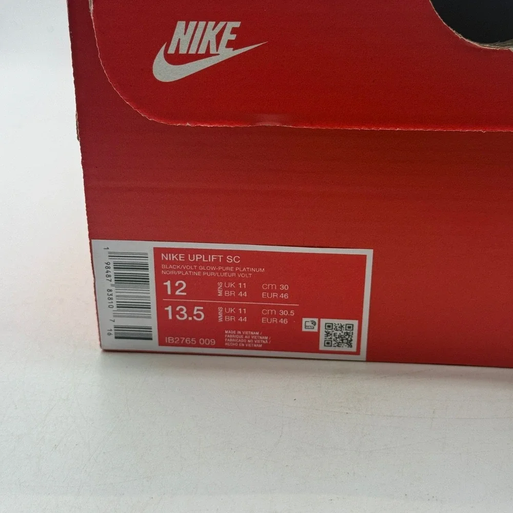 Nike Uplift SC Shoes Men Size 12 Black Volt Running IB2765-009